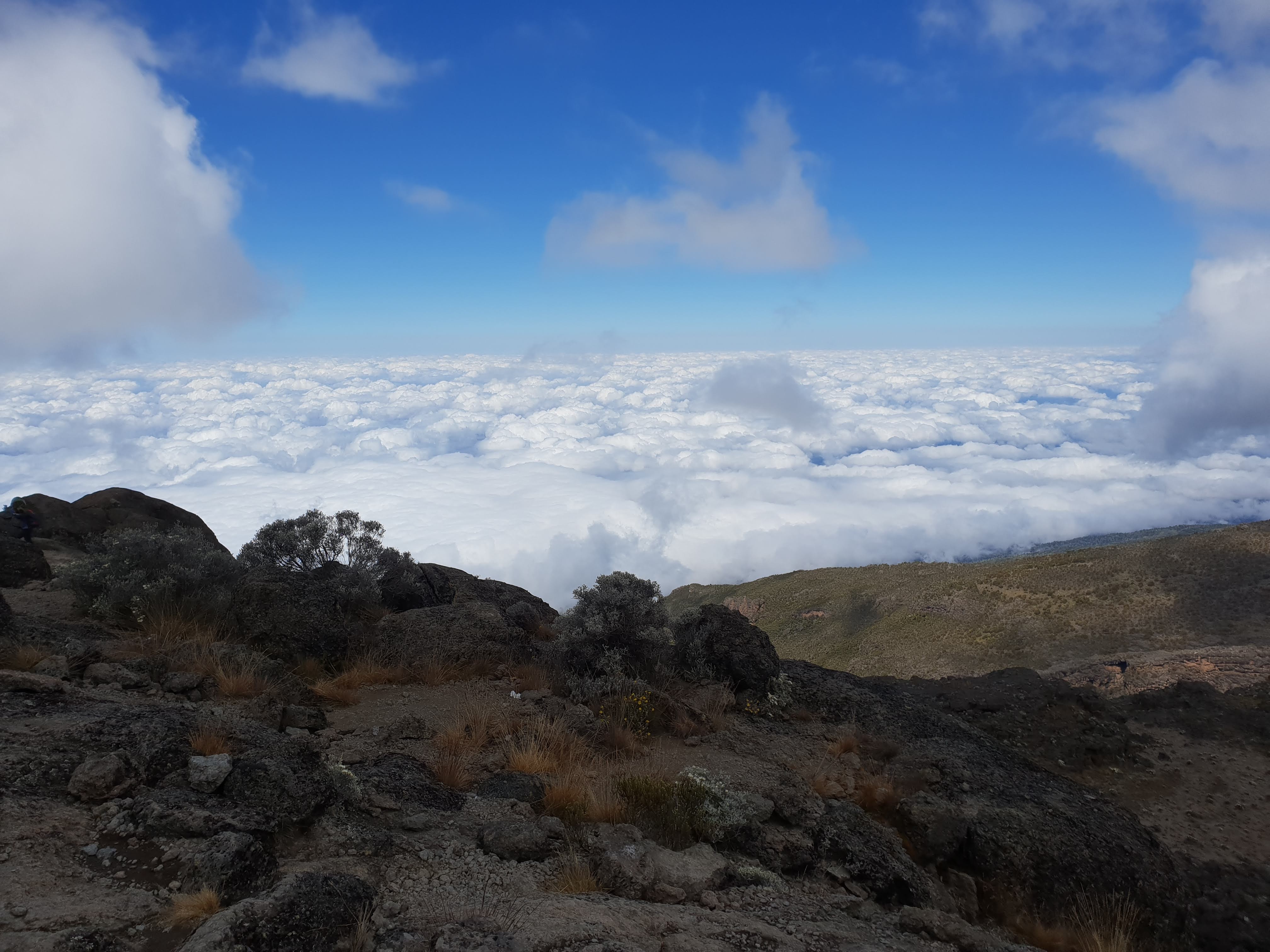 Cloud Inversion at the Barranco Wall Kilimanjaro